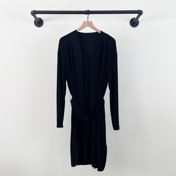 NWT MaxMara Leisure Tesoro Longline Wrap Jersey Cardigan in Black - Picture 5 of 10